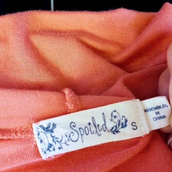 EUC SPOILED Long Sleeve Hooded Top Dreamcatcher Pattern Orange/Coral Small - Picture 7 of 9